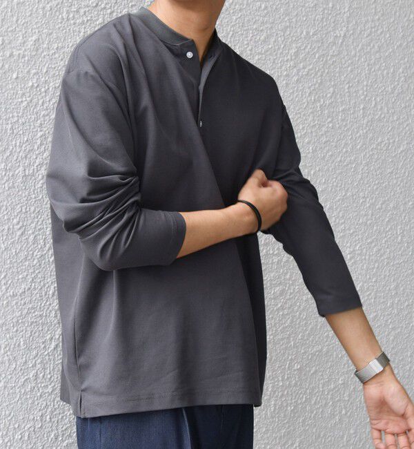 SHIPS any「SHIPS any:〈抗菌防臭/遮熱等〉マルチファンクション ヘンリーネック Tシャツ(ロンT)◇」|Tシャツ・カットソー|