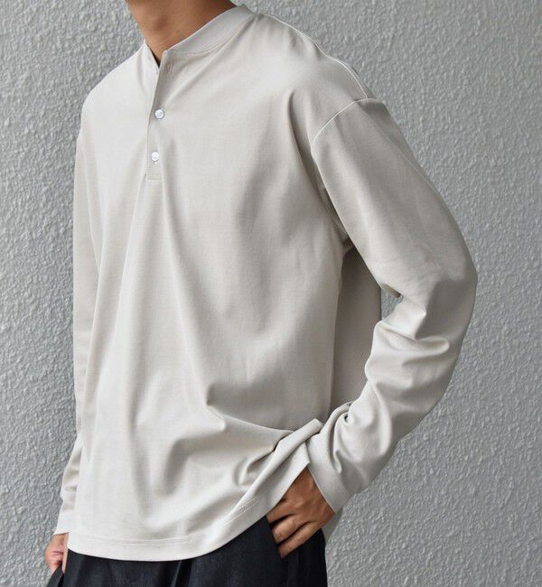 SHIPS any「SHIPS any:〈抗菌防臭/遮熱等〉マルチファンクション ヘンリーネック Tシャツ(ロンT)◇」|Tシャツ・カットソー|