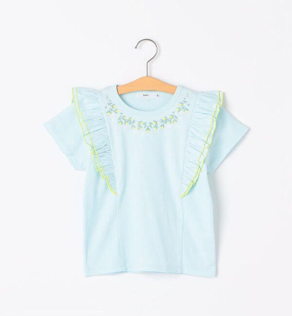 SHIPS KIDS「SHIPS KIDS:80～90cm / ネックフラワー Tシャツ」|Tシャツ・カットソー|ライトブルー