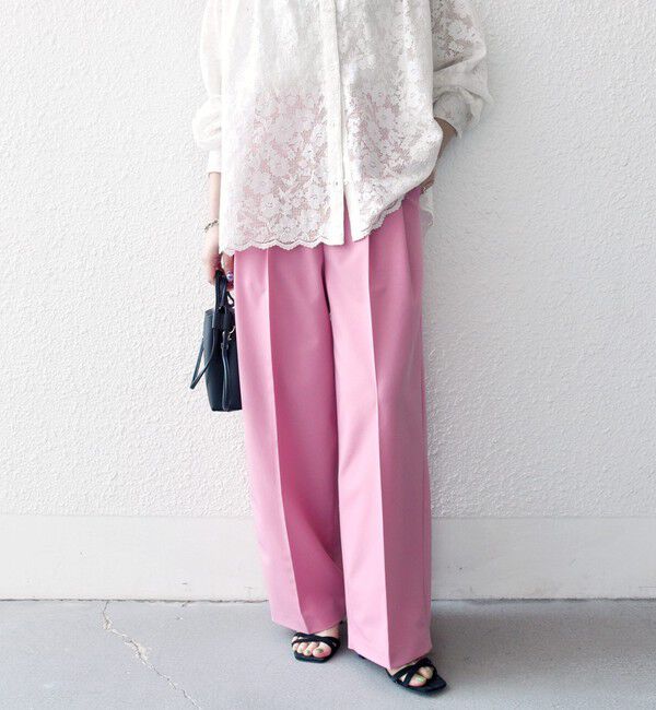 SHIPS any「SHIPS any:〈手洗い可能〉2タック ワイド パンツ」|スラックス|