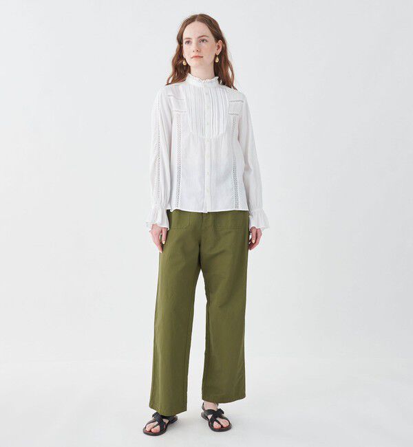 MACPHEE「コットンリネンカルゼ ベルテッドパンツ」|その他|