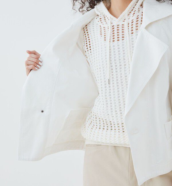 GALERIE VIE「サンフェードデニム ワイドカラーブルゾン」|ブルゾン・スタジャン|