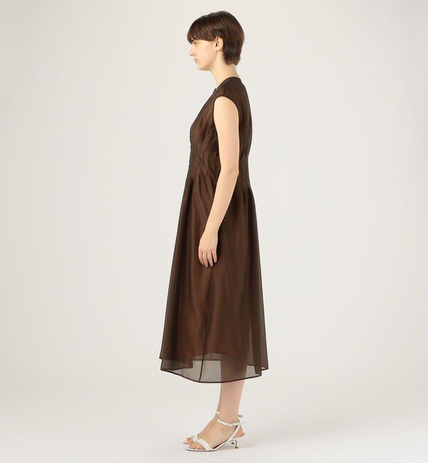 TOMORROWLAND collection「シアーオーガンジー ウエストタックワンピース」|ワンピース|