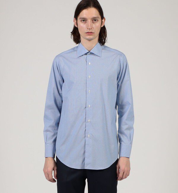 TOMORROWLAND MENS「コットン ワイドスプレッドカラー ギンガムチェック ドレスシャツ」|シャツ・ブラウス|