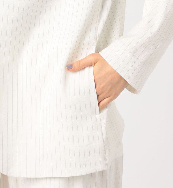 Edition「リネンストレッチ ノーカラージャケット」|ノーカラージャケット|