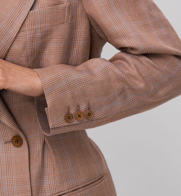 BACCA「レーヨンリネン グレンチェックジャケット」|テーラードジャケット|