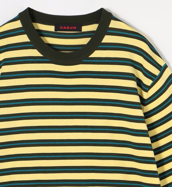 CABaN「CABaN コットン ハイゲージストライプ クルーネックプルオーバー」|ニット・セーター|