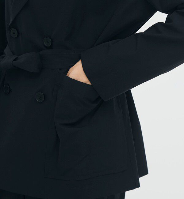 CABaN「コットンシャンブレー ベルテッドダブルブレストジャケット」|テーラードジャケット|