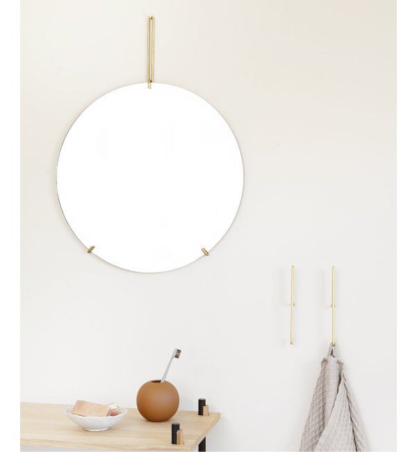 journal standard Furniture「【MOEBE/ムーベ】WALL MIRROR 50cm 真鍮 ウォールミラー」|ステーショナリー|その他カラー K