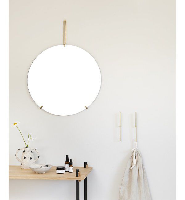 journal standard Furniture「【MOEBE/ムーベ】WALL MIRROR 50cm 真鍮 ウォールミラー」|ステーショナリー|