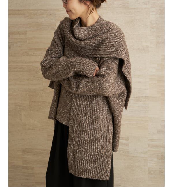 Plage「3G ミックスフードマフラー」|ストール|