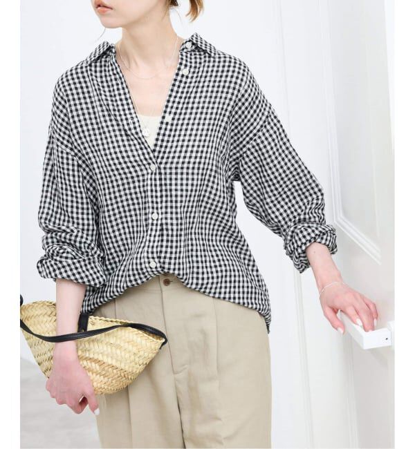 SLOBE IENA「《追加》リネンコットンレギュラーシャツ」|シャツ・ブラウス|