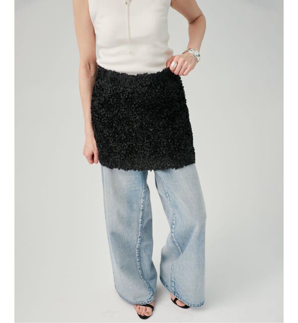 VERMEIL par iena「PETAL スカート MINI」|スカート|ブラック