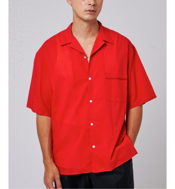 EDIFICE「E.コットン ローン オープン シャツ」|シャツ・ブラウス|レッド