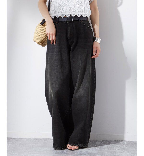 journal standard L'essage「《追加》【HAIKURE/ハイクル】BETHEANY ASIAN FIT MID BLACK：デニム」|デニム|ブラック