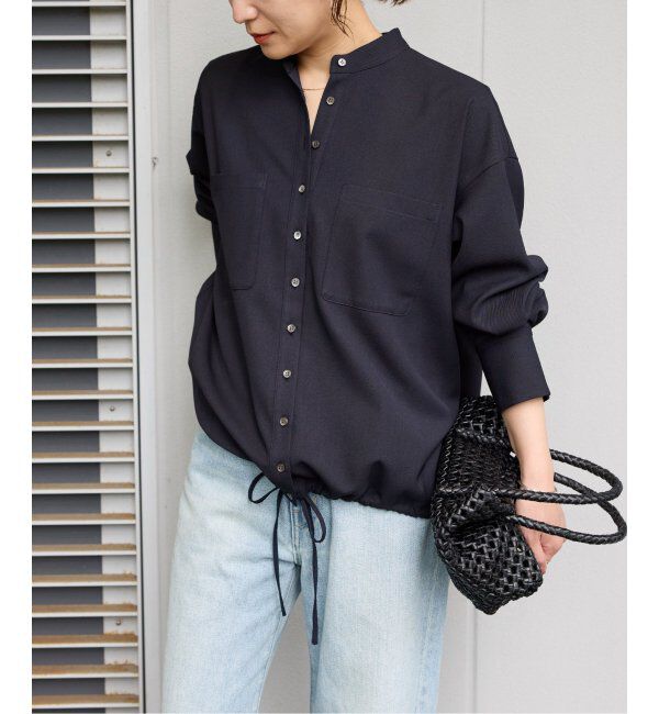 JOURNAL STANDARD「ウーリッシュツイルタックボリュームシャツ」|シャツ・ブラウス|ネイビー