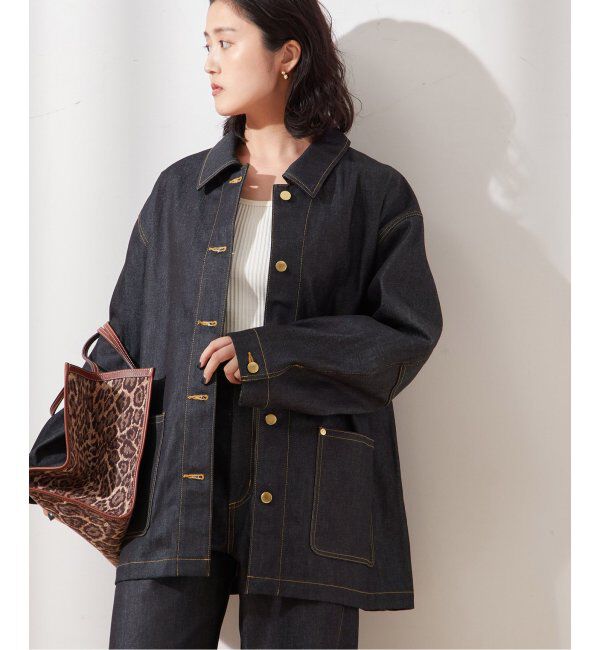 journal standard L'essage「デニムカバーオール」|デニムジャケット|ネイビー