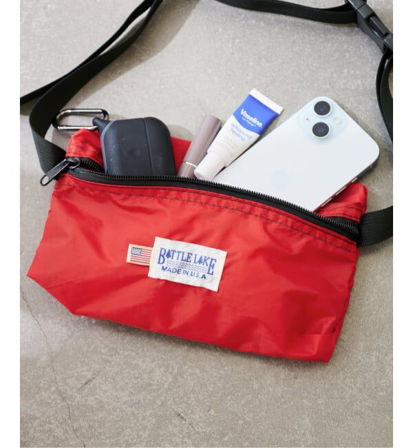 FRAMeWORK「≪予約≫BATTLE LAKE 別注RIP STOP NYLON ウエストBAG」|ショルダー・メッセンジャー|レッド