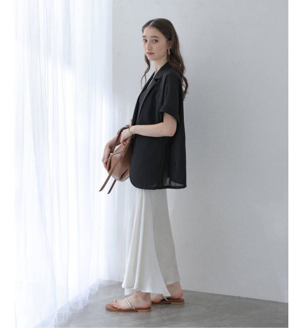  「【洗える】シアーハーフスリーブジャケット」|テーラードジャケット|