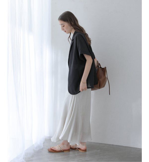  「【洗える】シアーハーフスリーブジャケット」|テーラードジャケット|