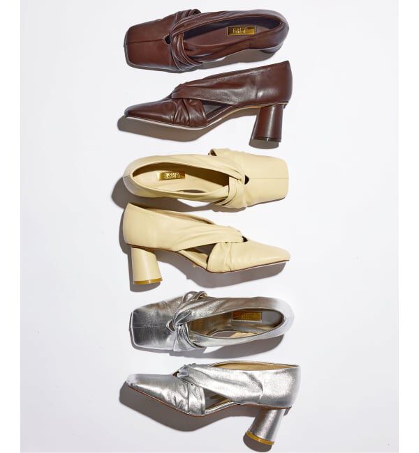 GRISE「GRISE6cmレザースクエアツイストパンプス」|パンプス|