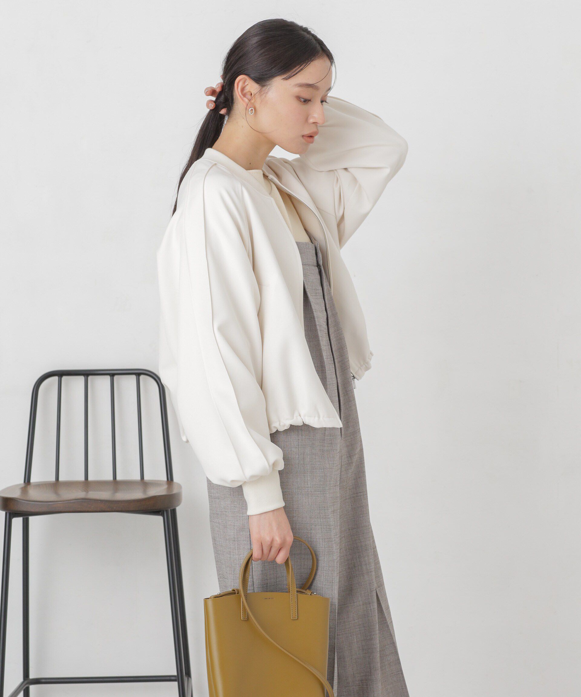 nano･universe「ダブルクロスリブブルゾン」|ブルゾン・スタジャン|