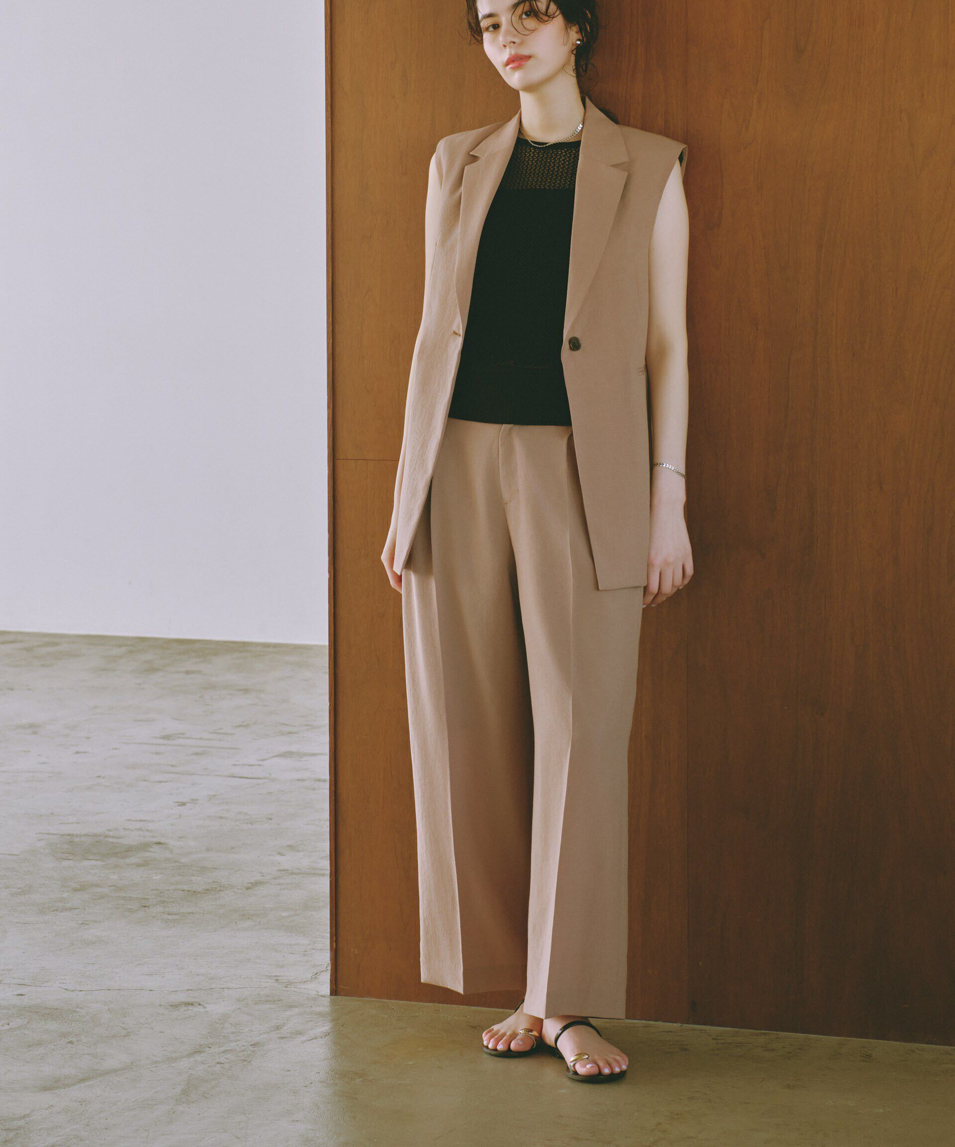 nano･universe「<洗濯機使用可><ﾉﾝｱｲﾛﾝ>ﾒﾗﾝｼﾞﾄﾞﾗｲ ﾍﾞﾙﾄ付きﾜｲﾄﾞ  」|チノ|