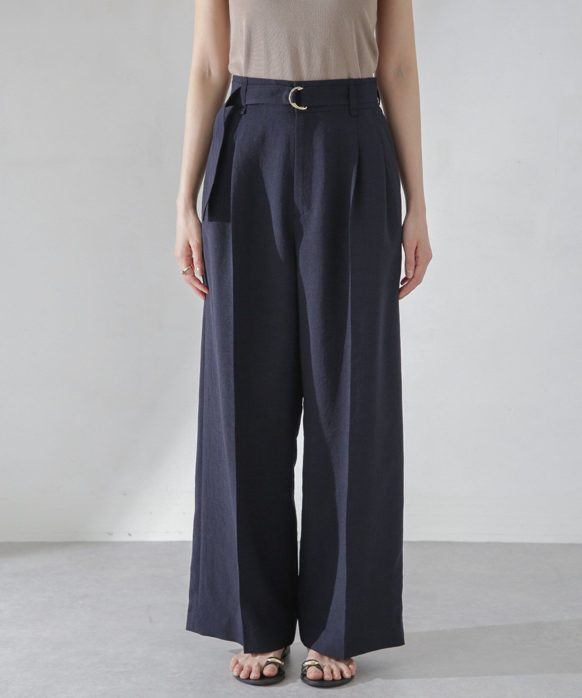 nano･universe「<洗濯機使用可><ﾉﾝｱｲﾛﾝ>ﾒﾗﾝｼﾞﾄﾞﾗｲ ﾍﾞﾙﾄ付きﾜｲﾄﾞ  」|チノ|