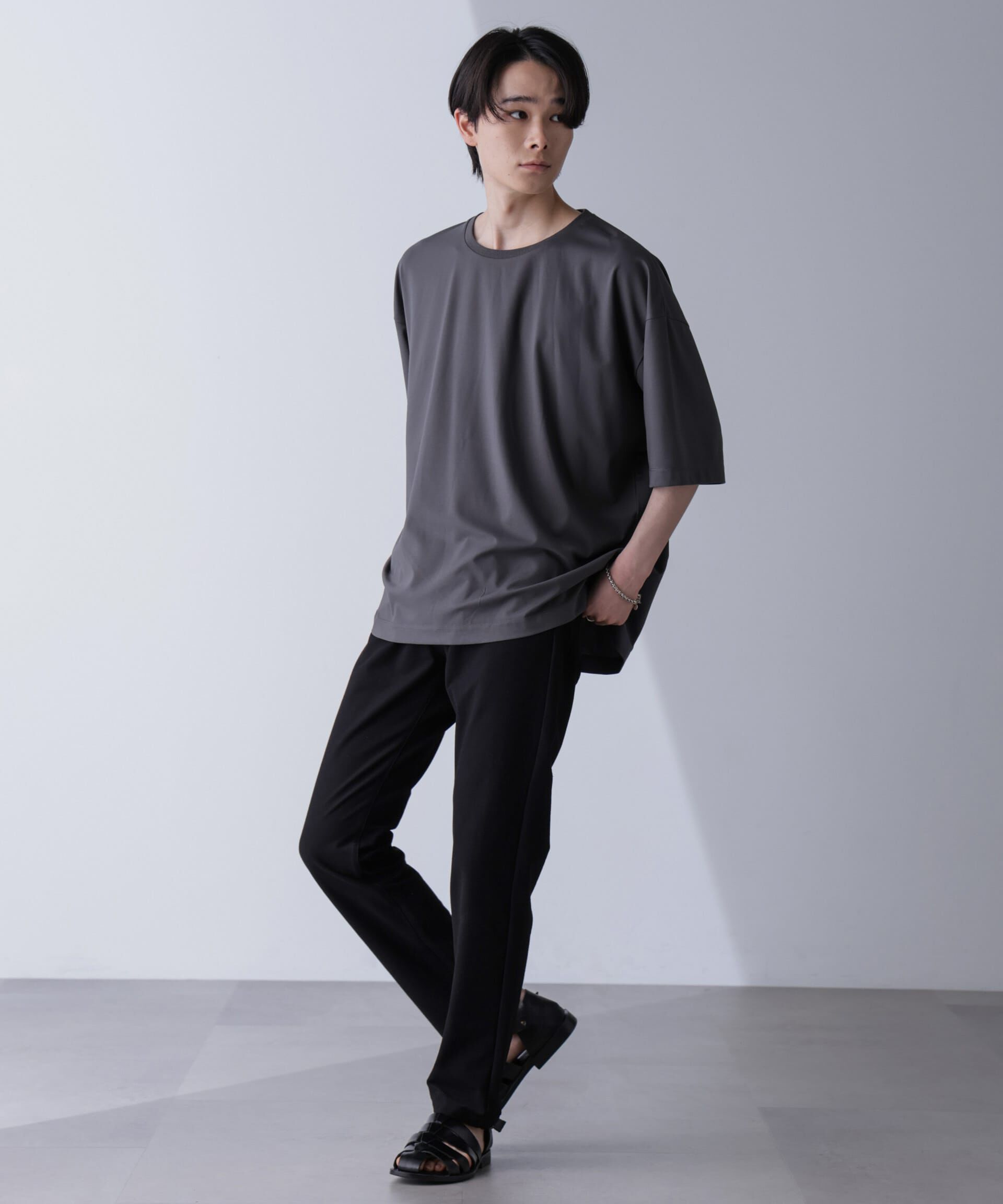 nano･universe「ルーズネックビッグTシャツ 半袖」|Tシャツ・カットソー|