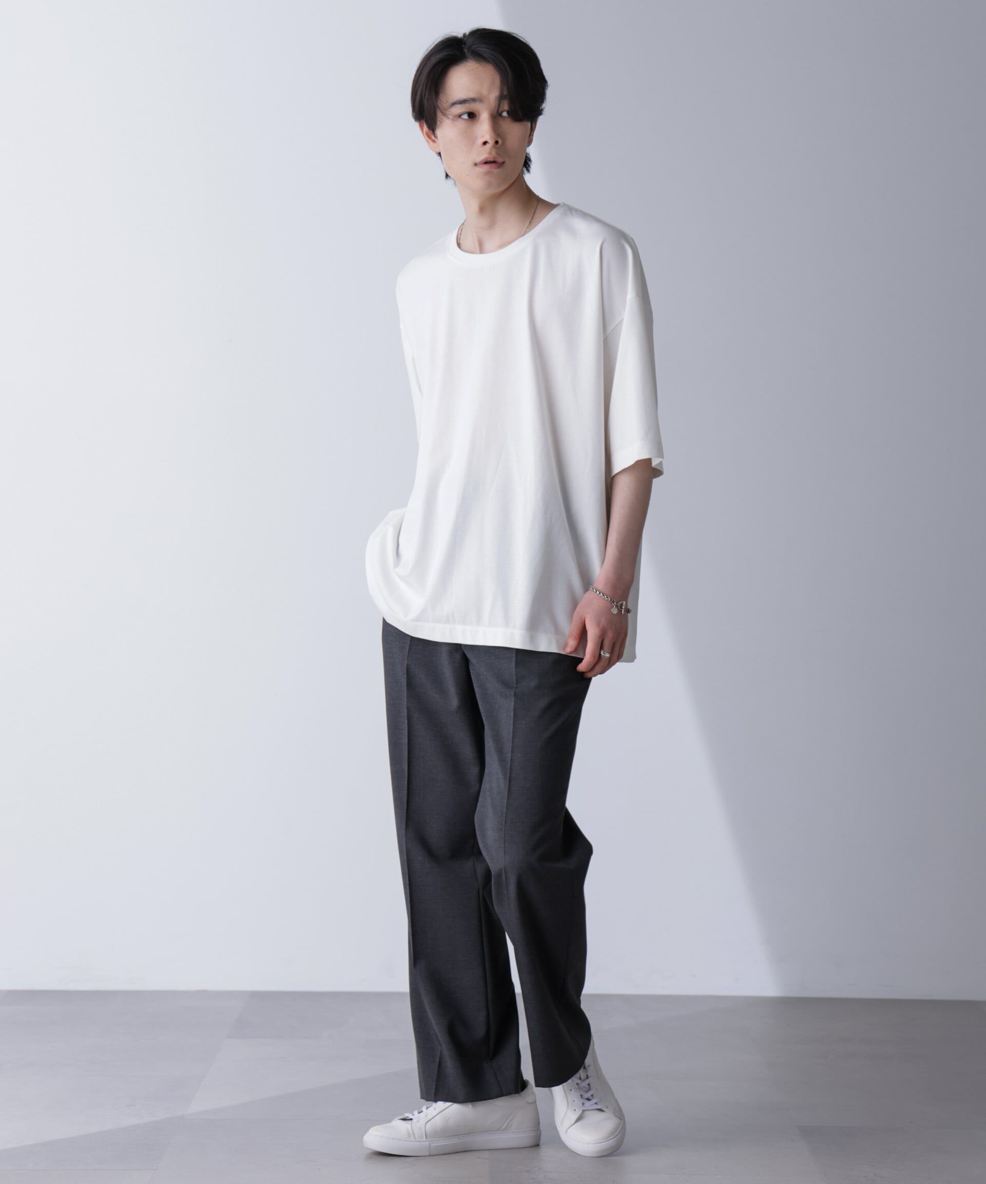 nano･universe「ルーズネックビッグTシャツ 半袖」|Tシャツ・カットソー|