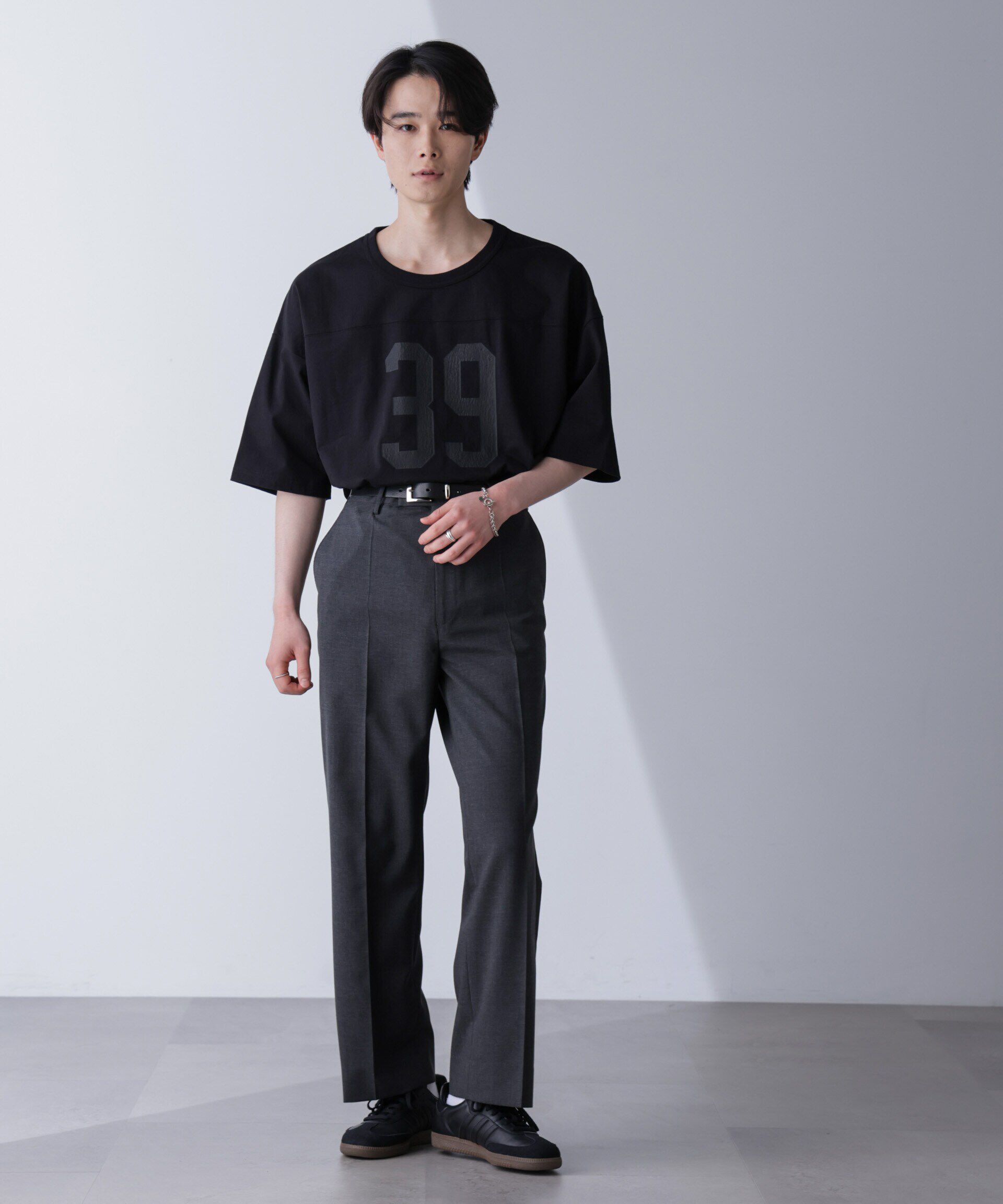 nano･universe「シャドープリントフットボールTシャツ 半袖」|Tシャツ・カットソー|