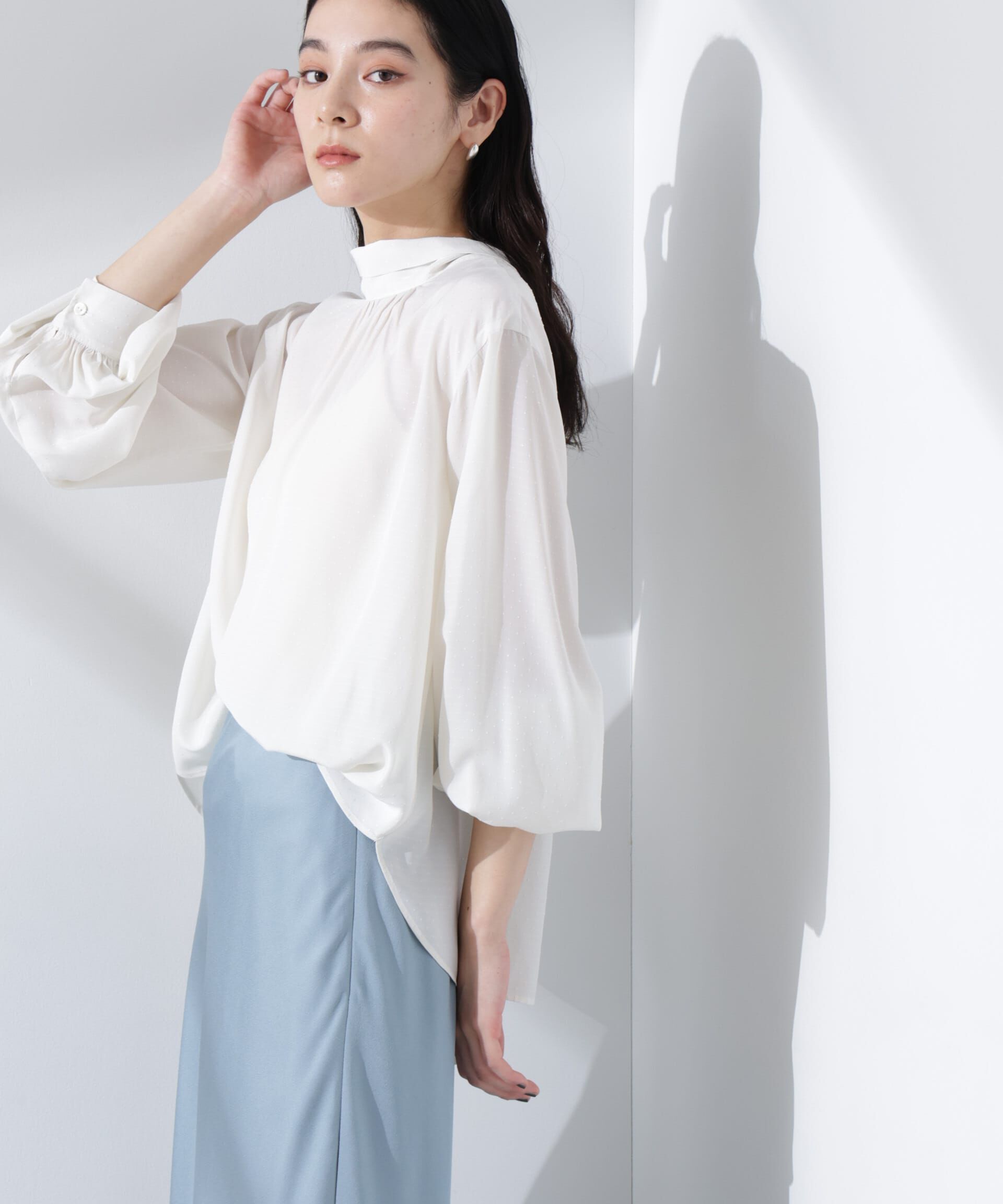 nano･universe「前後2WAYボウタイブラウス」|シャツ・ブラウス|