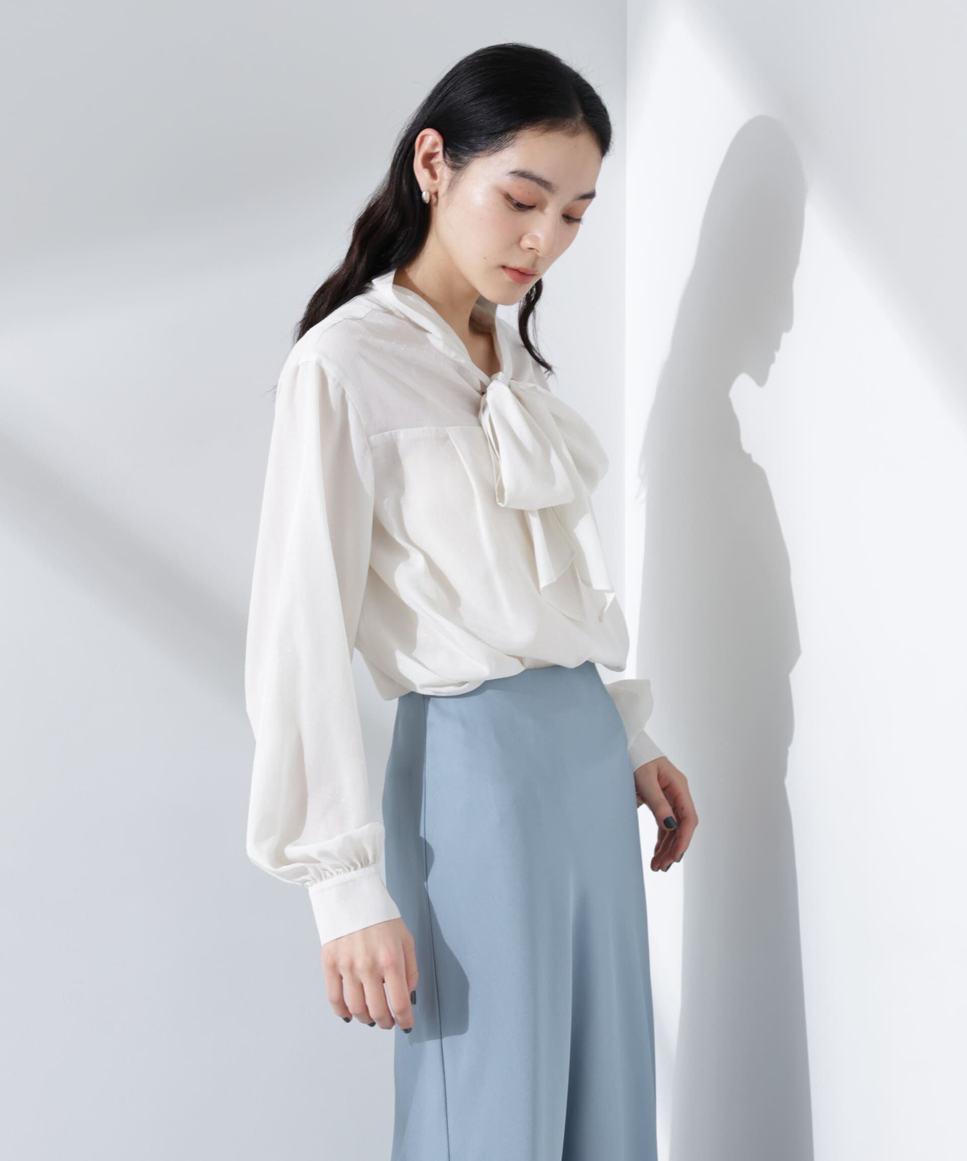 nano･universe「前後2WAYボウタイブラウス」|シャツ・ブラウス|