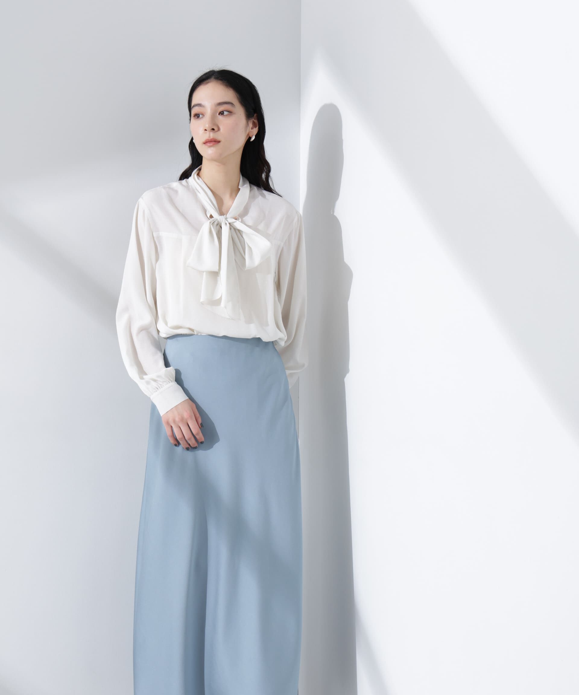 nano･universe「前後2WAYボウタイブラウス」|シャツ・ブラウス|