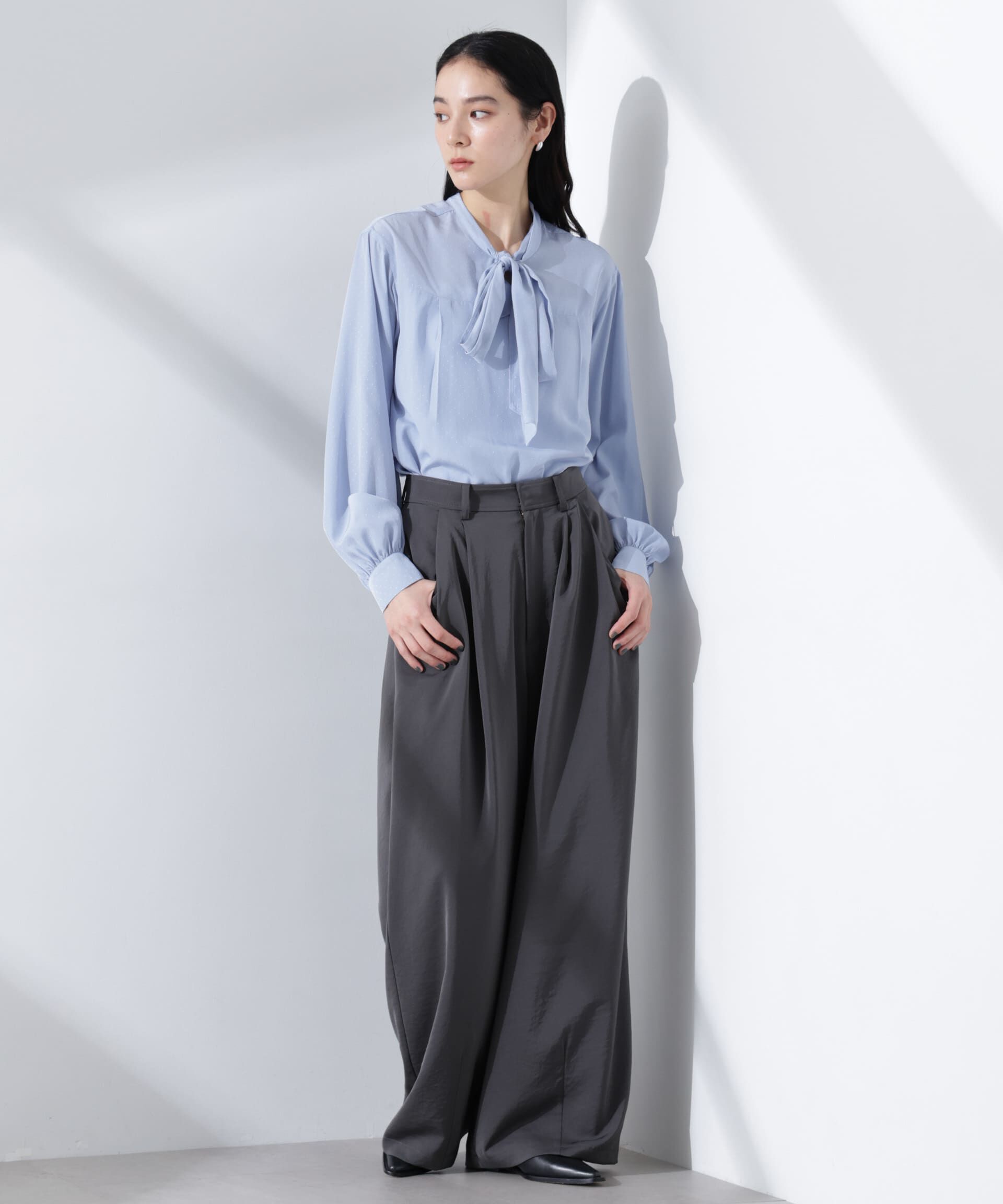 nano･universe「前後2WAYボウタイブラウス」|シャツ・ブラウス|