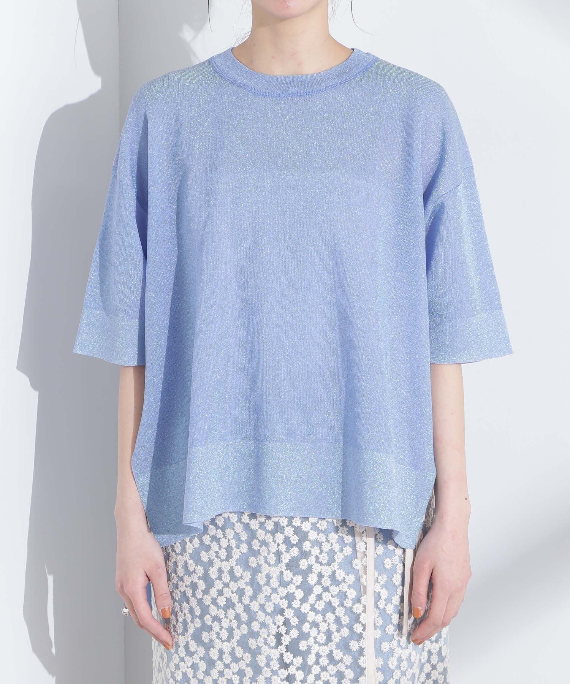 nano･universe「オーロララメシアースムースニットTシャツ」|ニット・セーター|