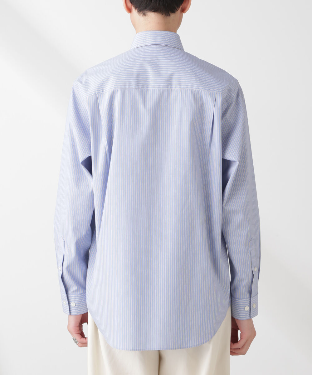 nano･universe「ESTENEIGE(R) レギュラーカラーシャツストライプ 長袖/接触冷感」|シャツ・ブラウス|