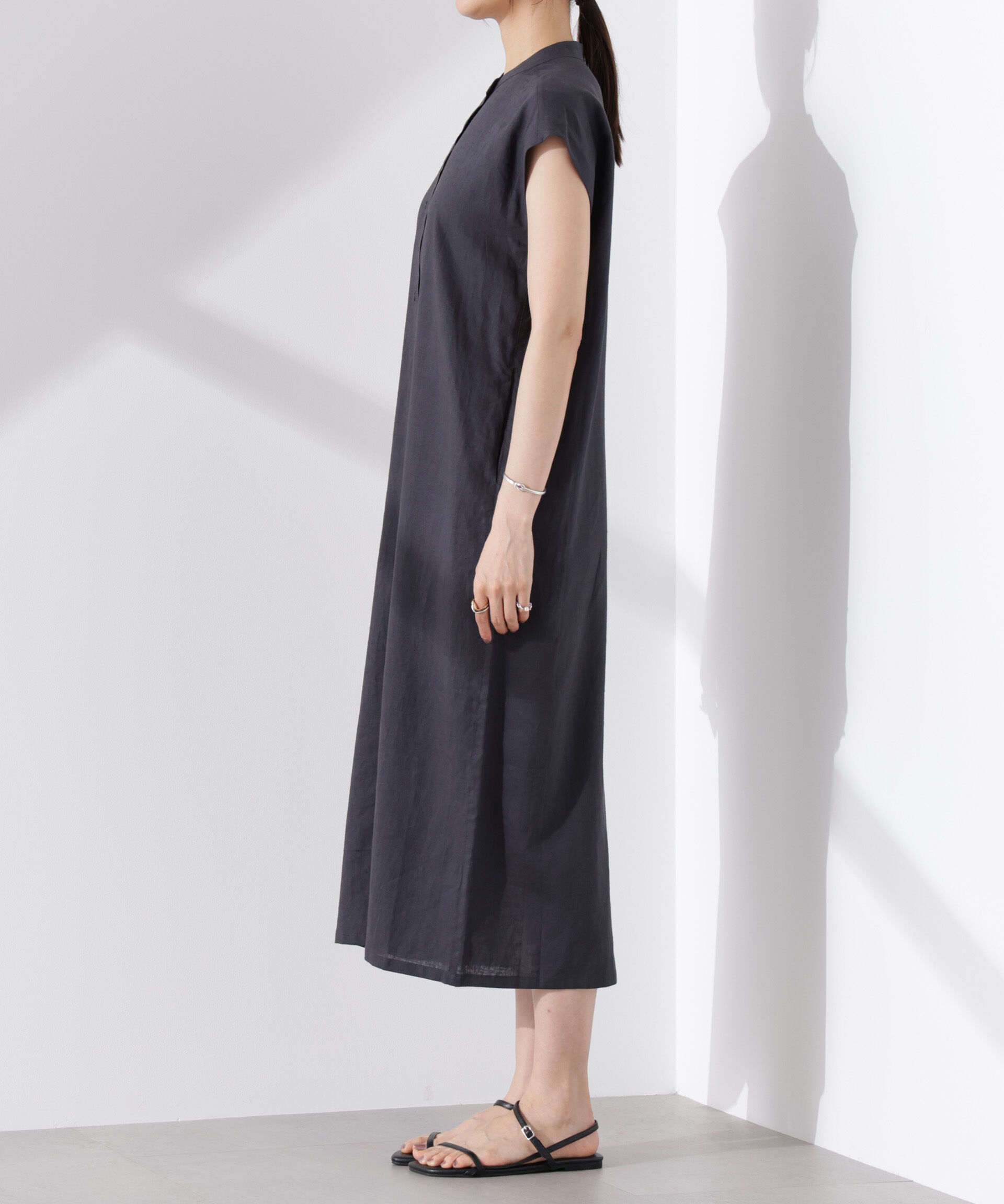 nano･universe「Anti Smell Linen フレンチスリーブワンピース」|ワンピース|