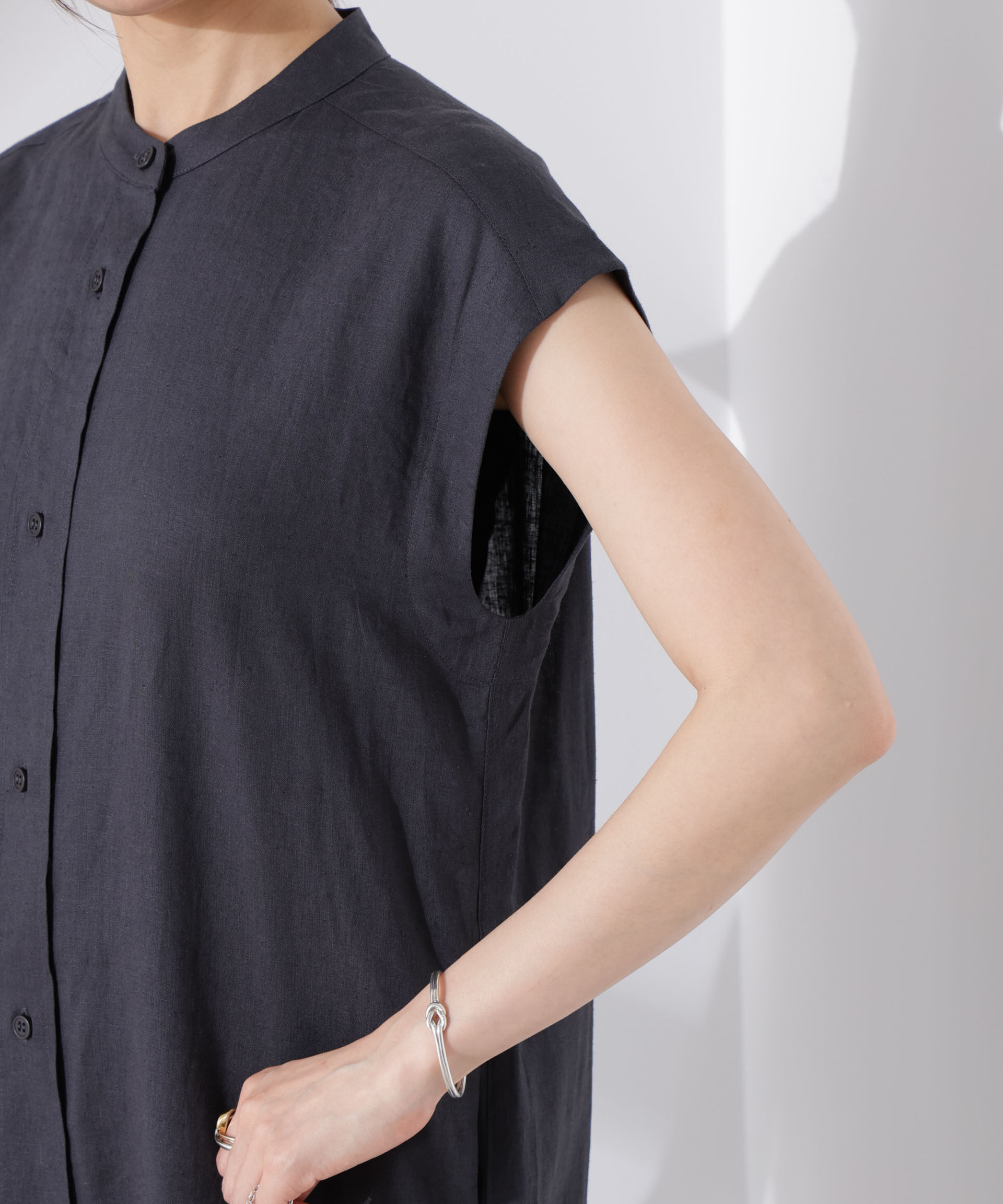 nano･universe「Anti Smell Linen フレンチスリーブワンピース」|ワンピース|