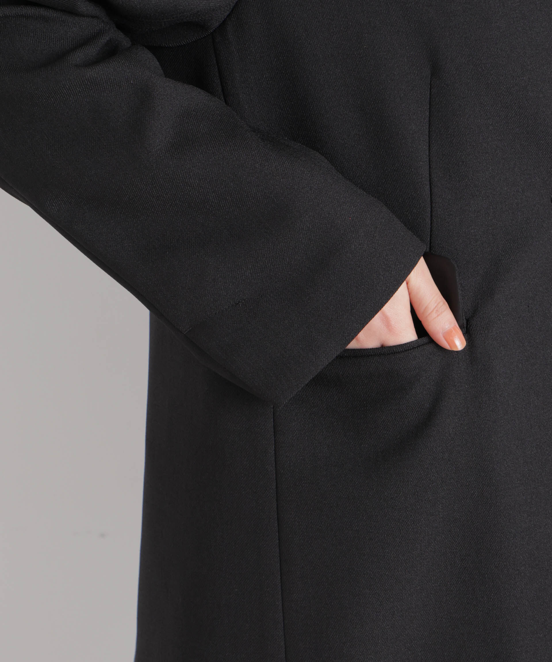 nano･universe「リネンライクツイルラペルレスジャケット」|テーラードジャケット|