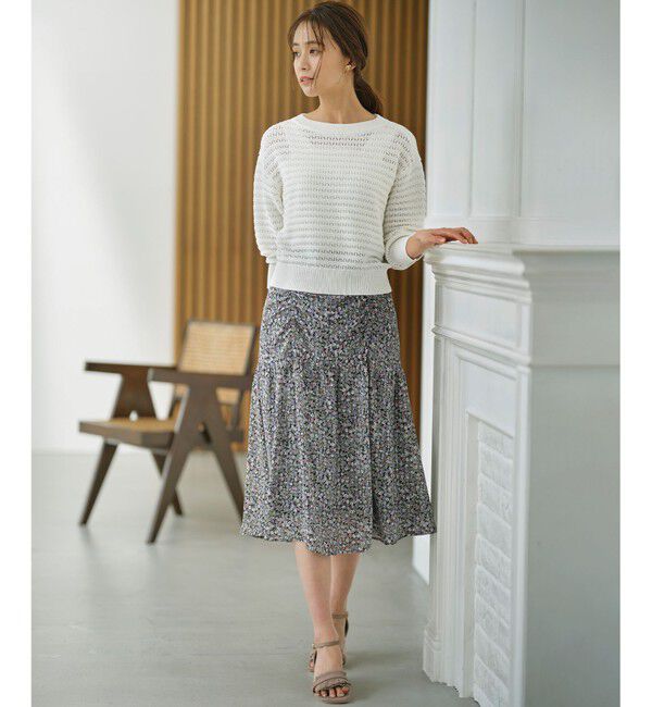 組曲「フラワーレイヤープリント ギャザースカート」|スカート|