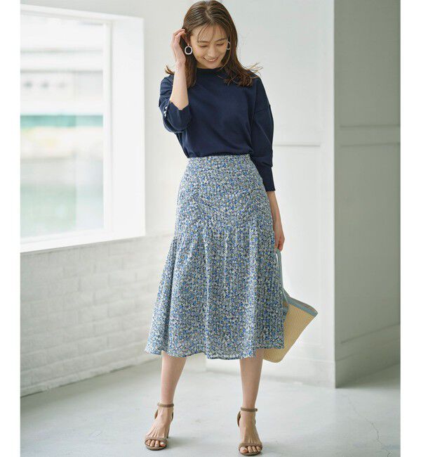 組曲「フラワーレイヤープリント ギャザースカート」|スカート|