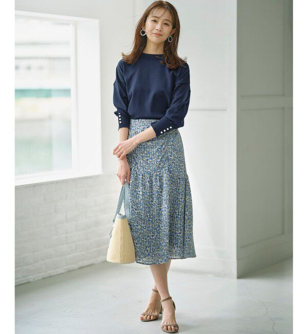 組曲「フラワーレイヤープリント ギャザースカート」|スカート|