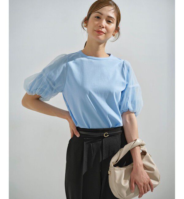 組曲「【人気につき新色追加！】チュールスリーブ カットソー」|Tシャツ・カットソー|ｻｯｸｽﾌﾞ