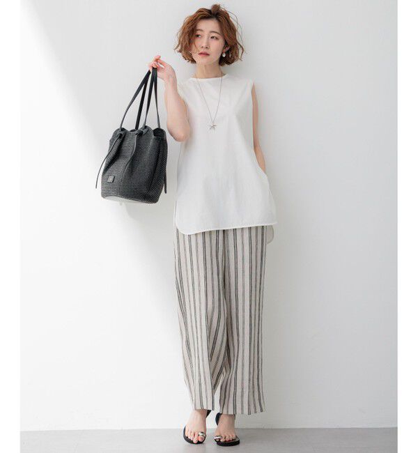 23区「【新色追加/洗える】コットンベアジャージー ノースリーブ Tシャツ」|Tシャツ・カットソー|