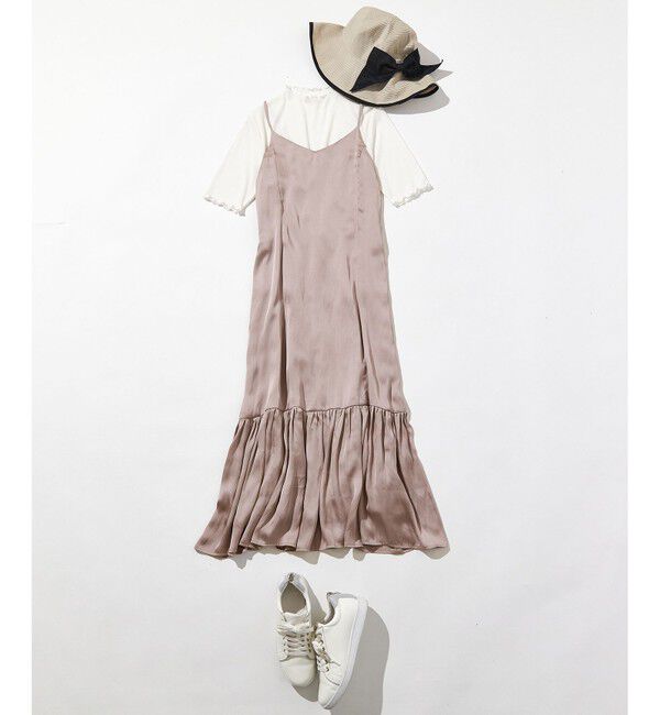 ANY SIS「【貴島明日香さんコラボ・3点セット】メッシュ ニット&times;キャミ ワンピース」|スーツ|