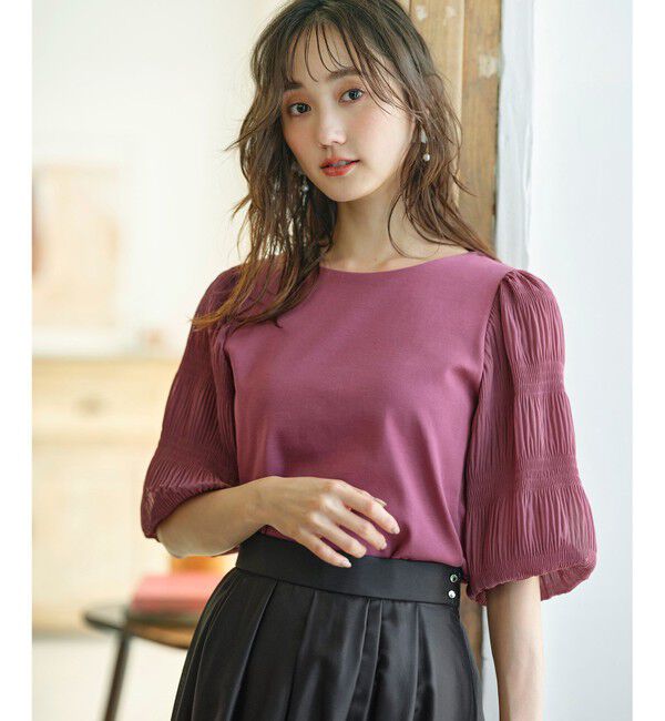 ANY SIS「【洗える】マジョリカスリーブ プルオーバー」|Tシャツ・カットソー|