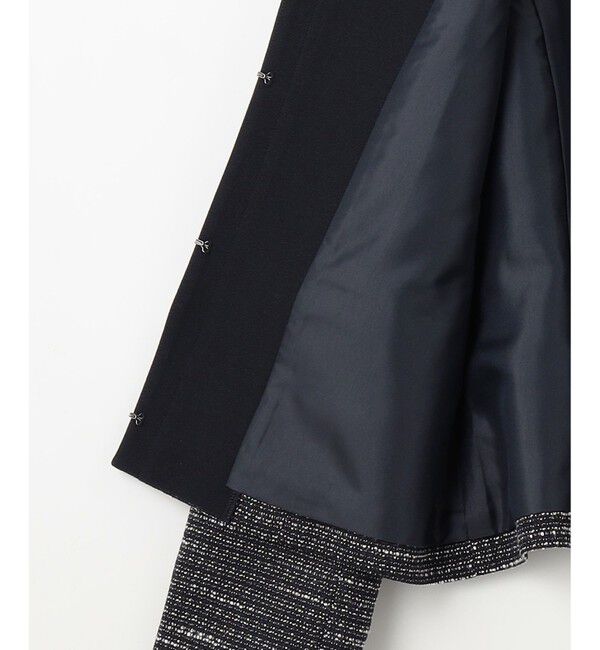 ANY SIS「リップルボーダーストレッチ ジャケット」|ノーカラージャケット|