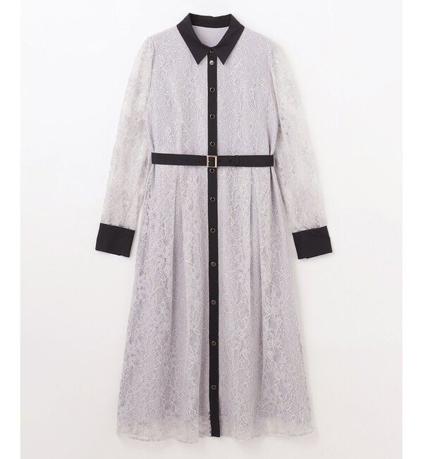 Diagram「レーススパンコールワンピース」|ドレス|グレー