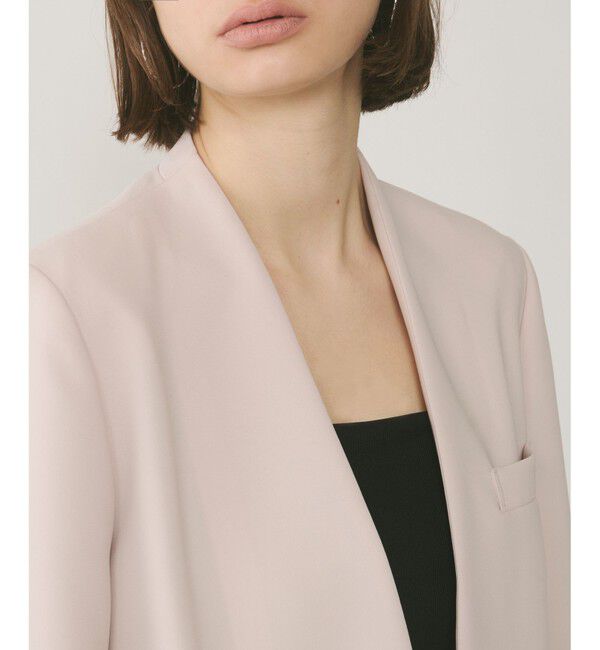  「ダブルクロスノーカラージャケット」|ノーカラージャケット|